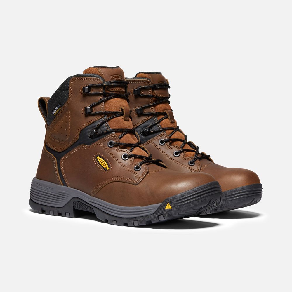 Botte de Travail Keen Homme Marron | Chicago 6\" Waterproof (Carbon-Fiber Toe) | XEDWN-5362